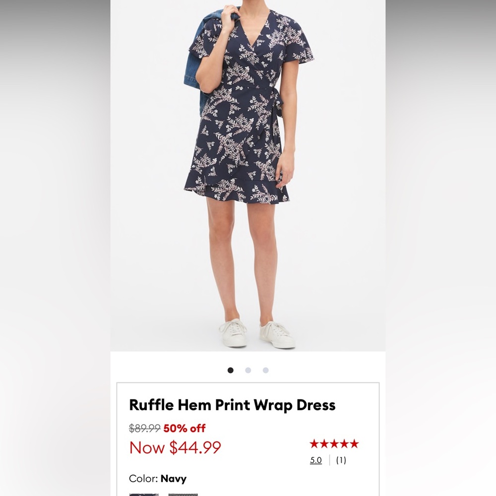NWOT Banana Republic Factory wrap dress in navy